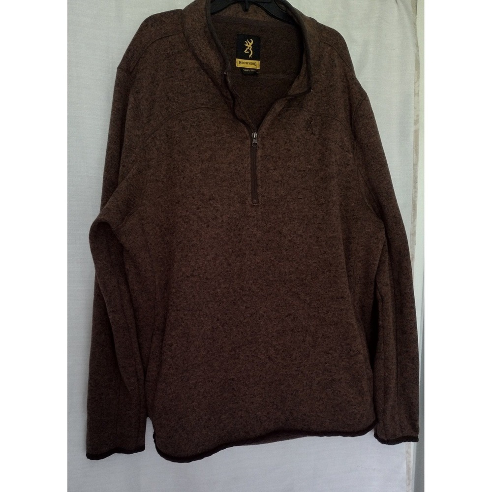 Browning Men's 3XLT Brown Quarter Zip Knit Sweater Pullover – (NWOT)